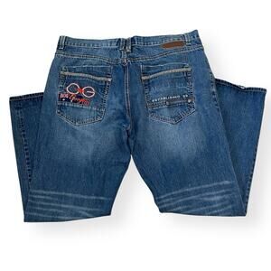 COOGI Australia Jeans Men's 42x34 Relaxed Straight Blue Denim Distressed Y2K